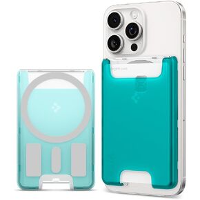 Spigen Ultra Hybrid (MagFit) Magnetic Wallet Card Holder Designed for MagSafe Compatible with iPhone 16, iPhone 15, iPhone 14, iPhone 13, iPhone 12 Models - Crystal Clear