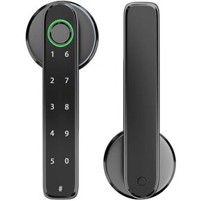 Fingerprint Door Lock,Touchscreen Biometric Door Lock, with Passcode keypad keyless Entry Door Handle,Smart Lock Handle Digital Door Lock, for Bedroom Home Hotel Office Apartment (Black)