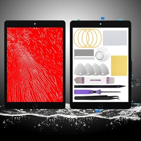 بديل زجاجي لشاشة تعمل باللمس مقاس 10.2 بوصة لجهاز iPad 9 الجيل التاسع 2021 (A2603 A2604) مع زر الصفحة الرئيسية المثبت مسبقًا (أسود)