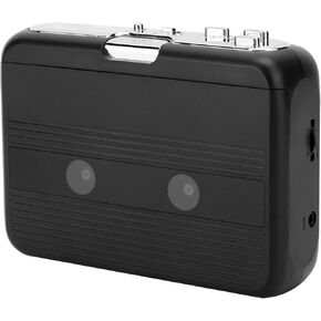 214 Bluetooth Cassette Player, Portable Cassette Player with Headphone, Battery or USB Power Supply, with AutoReverse Function(Black)