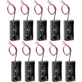 (Pack of 10) AAA Battery Holder, 2 x1.5V AAA Battery Holder with Leads, AAA Battery Holder with Wires for 2 Cell