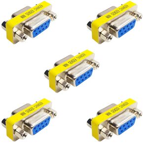 Female-to-Female RS232 Gender Changer, Changing from Male to Female, 5 Pieces