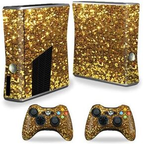 MightySkins Skin Compatible with X-Box 360 Xbox 360 S Console - Gold Dazzle | Protective, Durable, and Unique Vinyl Decal wrap Cover | Easy to Apply, Remove, and Change Styles | Made in The USA