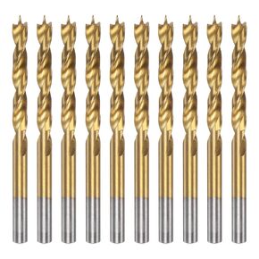 HARFINGTON Brad Point Drill Bit 12.5mm(31/64") Dia Straight Round Shank Drill Metric Brad Point Spiral Twist Drill Bits for Carpenter Woodworking Plastic Rubber, Golden