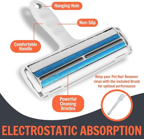3-Piece Pet Hair Removal Tool Kit - Cat Hair Remover for Furniture, Dog Hair Remover for Couch - Durable, Reusable, Eco-Friendly - Easy to Use and Clean - Best in Class by Pet Doodle in Saudi Arabia