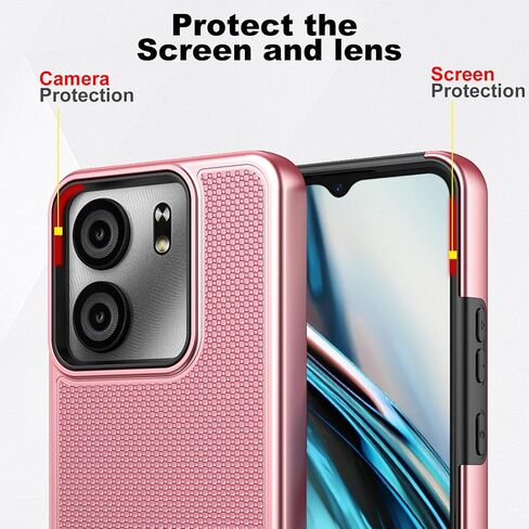 Ailiber for BLU View 5 B160V Phone Case, with Screen Protector, Dual Layer Shockproof Protective, Silicone Bumper Non Slip Back, Heavy Duty Rugged Cell Phone Cover for BLU View 5-Rose Gold in Kuwait