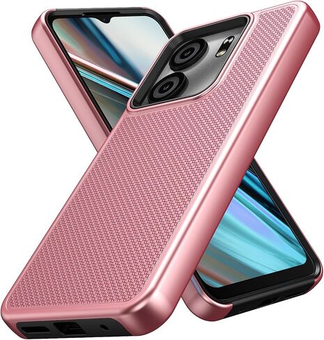 Ailiber for BLU View 5 B160V Phone Case, with Screen Protector, Dual Layer Shockproof Protective, Silicone Bumper Non Slip Back, Heavy Duty Rugged Cell Phone Cover for BLU View 5-Rose Gold in Kuwait