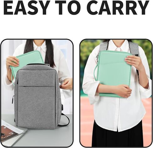 Mint Green PU 11" Protective Tablet Case for iPad & More | Tablet Sleeve Carrying Bag for Samsung Galaxy Tab Case, Surface Go 3/2/1 Keyboard Case, with Pockets for Accessories in Saudi Arabia