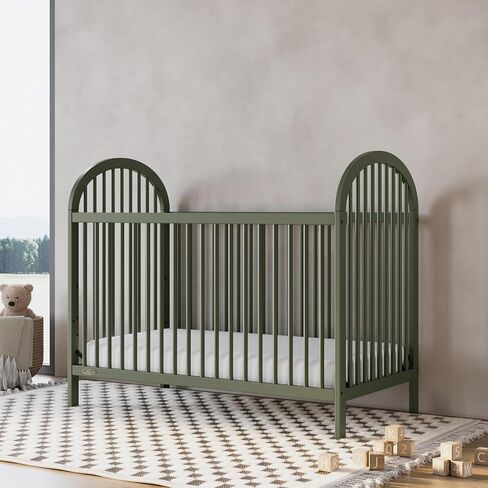 Graco Olivia 3-in-1 Convertible Crib (Olive) – GREENGUARD Gold Certified, Converts to Daybed and Toddler Bed, Fits Standard Full-Size Crib Mattress, Adjustable Mattress Height, Easy-to-Match Style in Saudi Arabia