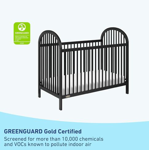 سرير أطفال Graco Olivia 3 في 1 قابل للتحويل (زيتوني) - معتمد من GREENGUARD Gold، يتحول إلى سرير نهاري وسرير أطفال صغير، يناسب مرتبة سرير أطفال قياسية كاملة الحجم، ارتفاع مرتبة قابل للتعديل، نمط سهل المطابقة in Kuwait