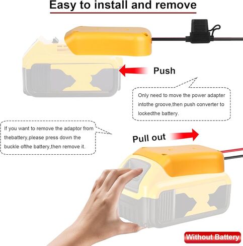 محول بطارية عجلة الطاقة مع موصل حزام متوافق مع بطارية ديوالت 20 فولت، مجموعة محول بطارية عجلة الطاقة تحتوي على مصهر ومحطات أسلاك لألعاب الركوب للأطفال Peg-Perego DIY in Kuwait