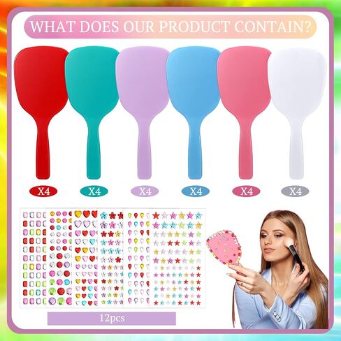24 قطعة مرآة محمولة يمكنك صنعها بنفسك لتزيين مرآة الأميرة الخاصة بك ومرايا حورية البحر وحرف الأميرة ومرايا صغيرة للفصول الدراسية وحفلات أعياد الميلاد ومستلزمات تزيين ألعاب الأميرة in Saudi Arabia