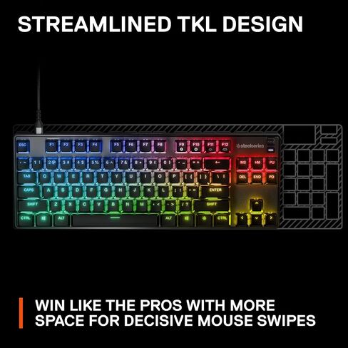SteelSeries Apex 9 TKL - Mechanical Gaming Keyboard - Optical Switches - 2-Point Actuation - Keyless Compact Size - Removable Switches - US Layout (QWERTY) in Saudi Arabia