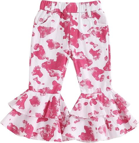 Toddler Bell Bottoms Baby Girl Flare Pants Ruffle Trousers Little Girl Dress Pants Fall Spring Clothes in Saudi Arabia