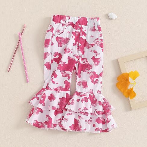 Toddler Bell Bottoms Baby Girl Flare Pants Ruffle Trousers Little Girl Dress Pants Fall Spring Clothes in Saudi Arabia