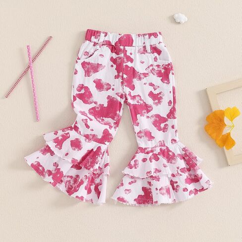 Toddler Bell Bottoms Baby Girl Flare Pants Ruffle Trousers Little Girl Dress Pants Fall Spring Clothes in Saudi Arabia