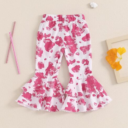 Toddler Bell Bottoms Baby Girl Flare Pants Ruffle Trousers Little Girl Dress Pants Fall Spring Clothes in Saudi Arabia