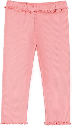 Haloumoning Baby Girls' and Toddler Ribbed Ruffle Pants Fall Pull on Elastic Waist Bottoms Outfits in Saudi Arabia