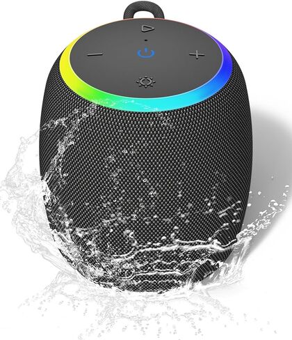 Bluetooth Speakers,Portable Wireless Speaker with 15W Stereo Sound, IPX6 Waterproof Speaker with LED Light, Bluetooth TWS, Portable Speaker for Shower Outdoor Party Beach Camping in Kuwait