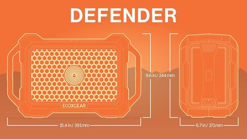 ECOXGEAR Defender صوت هائل 121 ديسيبل، مقاوم للماء (IP67)، محمول، بلوتوث 5.1، 100 وات، اتجاهين، مكبر صوت خارجي مع أضواء LED للحفلات، وقت تشغيل يزيد عن 25 ساعة (بلوط أسود) in Saudi Arabia