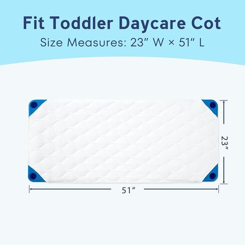 Comfyanno Quilted Daycare Cot Nap Mat Only, Fits 23" x 51" Preschool Cot | Cot Not Included, Soft & Breathable, Gentle on Skin, Extra Support & Comfort for Toddler Cozy Nap Time, White in Saudi Arabia