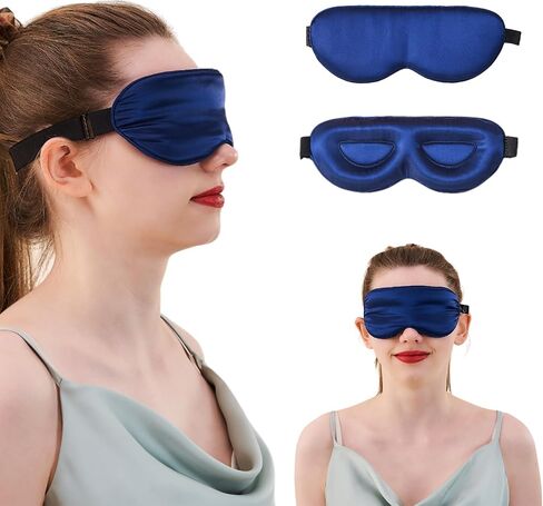 PROMEED Adjustable Pure Mulberry Silk Sleep Mask 23 Momme, 3D Contoured No-Pressure Cup Eye Mask for Sleeping, Super Soft Breathable Blindfold, Perfect Blocks Light for Sleeping (Pink) in Saudi Arabia