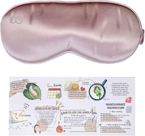 PROMEED Adjustable Pure Mulberry Silk Sleep Mask 23 Momme, 3D Contoured No-Pressure Cup Eye Mask for Sleeping, Super Soft Breathable Blindfold, Perfect Blocks Light for Sleeping (Pink) in Saudi Arabia