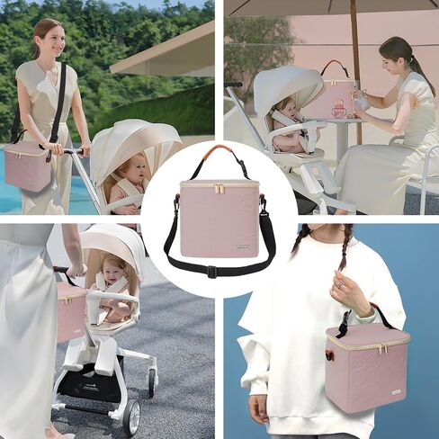 Breastmilk Cooler Bag with Ice Pack,Fits 6 Baby Bottles Up to 9 Ounce,Insulated Baby Bottle Tote Bags with Multifunctional Outdoor Picnic,for Nursing Mom Daycare,Travel Cooler Bag in Saudi Arabia