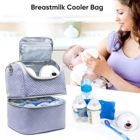 Breastmilk Storage Bag with Ice Pack for 6 Mam Bottles - Breast Pump Bag with Cooler Bag for 6 Baby Bottles Up to 9 Ounce - Breast Milk Pumping Bag, Bottle Cooler Bag for Daycare,Insulated Bottle Bag in Saudi Arabia