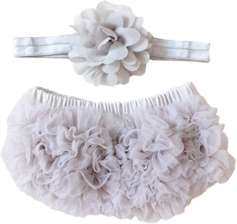 17 colors 2pcs Newborn Girls Chiffon Bloomer & Headband Set Newborn Photo Prop Baby Girl Cake Smash Outfit in Kuwait
