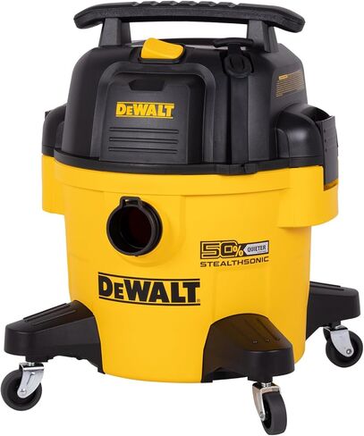 DEWALT 6 جالون STEALTHSONIC Wet Dry Shop Vac، شفط قوي ومكنسة متجر محمولة مع ملحقات، شوبفاك فائق الهدوء للمنزل، المرآب، السيارة، ورشة العمل، موقع العمل، DXV06P-QT، 5 ذروة HP in Kuwait