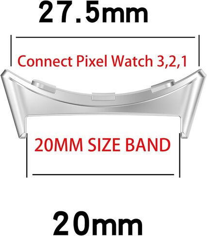 محول Pixel Watch 3 (45 مم)، 20 مم، 22 مم إلى Pixel Watch 3 41 مم، 45 مم، مجموعة موصلات Pixel Watch 2,1 من الفولاذ المقاوم للصدأ، عروات الأجهزة للحزام البديل in Saudi Arabia