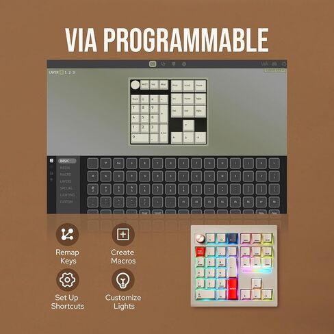 CIDOO V33 لوحة أرقام لاسلكية من الألومنيوم، لوحة أرقام VIA Gasket، لوحة مفاتيح مع ملاحة، مفاتيح أسهم، مقبض، اتصالات سلكية BT5.0/2.4 جيجا هرتز/USB-C لنظام التشغيل Windows/Mac OS/Linux in Kuwait