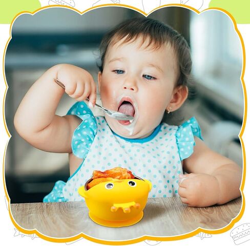 Nuogo 4 Packs 304 Stainless Steel Baby Bowls with Silicone Sleeve Kids Toddler Food Bowls with Suction Anti Slip Bowl with Cute Animal Design Safe Bowls for Baby Feeding Soup Noodle Pasta Snack in Kuwait