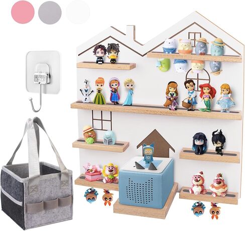XL Tonie Shelf House for Toniebox - Toniebox Storage for All Your Tonie Accessories, toniebox Characters and toniebox Figures, Display Amiibo Collection, Display Dolls(Grey) in Saudi Arabia
