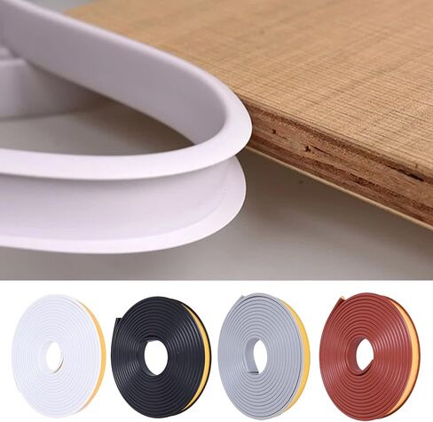 U-Shape Edge Banding, 16.4ft Self Adhesive Veneer Edging,TPE Flexible Furniture Edge Protector for Cabinet Repair Furniture Restoration (20MM, White) in Saudi Arabia