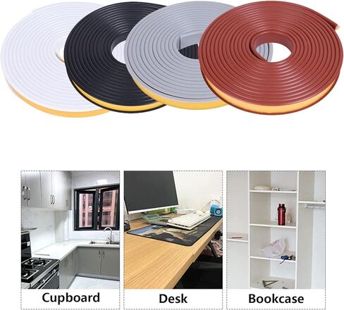 U-Shape Edge Banding, 16.4ft Self Adhesive Veneer Edging,TPE Flexible Furniture Edge Protector for Cabinet Repair Furniture Restoration (20MM, White) in Saudi Arabia