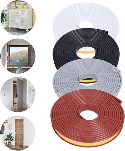 U-Shape Edge Banding, 16.4ft Self Adhesive Veneer Edging,TPE Flexible Furniture Edge Protector for Cabinet Repair Furniture Restoration (20MM, White) in Saudi Arabia