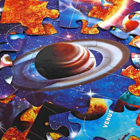 Jumbo Floor Puzzle for Kids Ages 4-8,Space Earth Jigsaw Puzzles,48 Piece Astronaut Large Puzzles for Toddler Ages 3-5,Preschool Learning Planets Earth Toys Christmas Birthday Gift for Boys Girls in Saudi Arabia