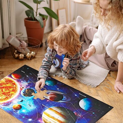 Jumbo Floor Puzzle for Kids Ages 4-8,Space Earth Jigsaw Puzzles,48 Piece Astronaut Large Puzzles for Toddler Ages 3-5,Preschool Learning Planets Earth Toys Christmas Birthday Gift for Boys Girls in Saudi Arabia