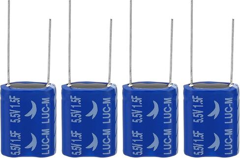 PATIKIL 2 قطعة 5.5 فولت 3.5F مكثف فائق، 0.79 × 0.39 × 1.06 بوصة مكثفات ألومنيوم فائقة، نوع ملفوف لتخزين الطاقة لتخزين الطاقة الاحتياطية على اللوحة in Saudi Arabia