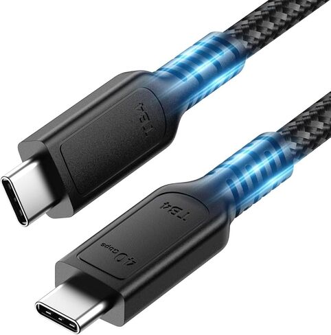 كابل USB-C Thunderbolt 5، شحن سريع 240 واط PD3.1، نقل بيانات 80 جيجابت في الثانية، كابل فيديو 16K@60 هرتز، متوافق مع Thunderbolt 4، iPhone 17/16/15، MacBook Air/Pro، iPad Pro/Air، Mac mini، 1.6FT in Saudi Arabia
