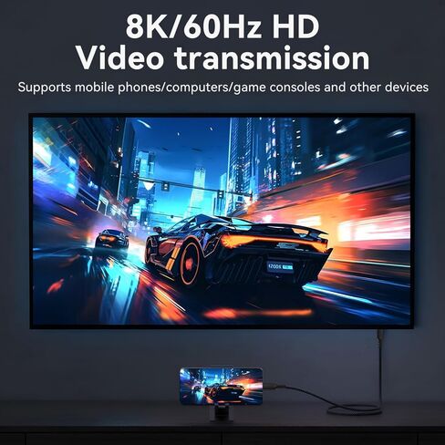 كابل USB-C Thunderbolt 5، شحن سريع 240 واط PD3.1، نقل بيانات 80 جيجابت في الثانية، كابل فيديو 16K@60 هرتز، متوافق مع Thunderbolt 4، iPhone 17/16/15، MacBook Air/Pro، iPad Pro/Air، Mac mini، 1.6FT in Saudi Arabia