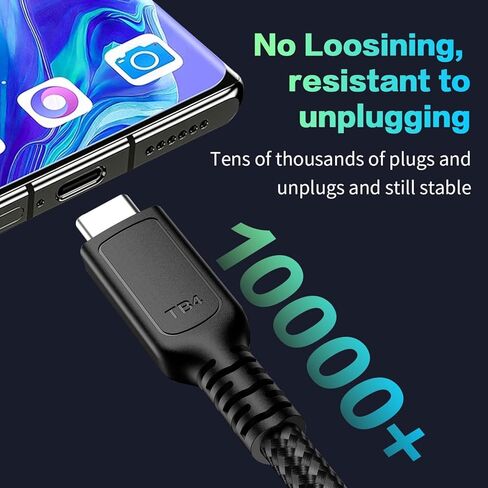 كابل USB-C Thunderbolt 5، شحن سريع 240 واط PD3.1، نقل بيانات 80 جيجابت في الثانية، كابل فيديو 16K@60 هرتز، متوافق مع Thunderbolt 4، iPhone 17/16/15، MacBook Air/Pro، iPad Pro/Air، Mac mini، 1.6FT in Saudi Arabia