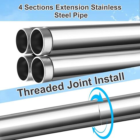 Starlink Pole Mount for Gen 3, Starlink RV Mount Kit Features a Durable 1.3'' Diameter Pole, 5.2FT Starlink Ground Pole Mount, Starlink Gen 3 Pipe Adapter Included in Saudi Arabia