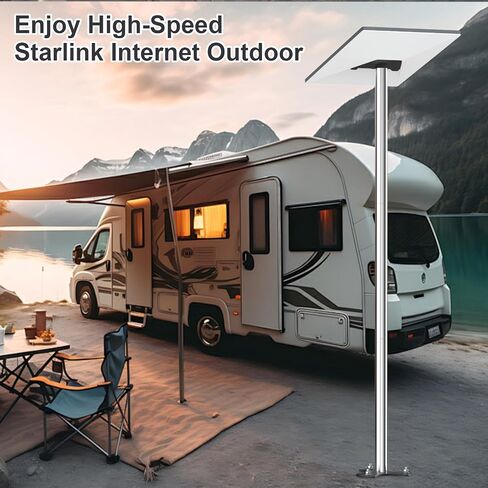 Starlink Pole Mount for Gen 3, Starlink RV Mount Kit Features a Durable 1.3'' Diameter Pole, 5.2FT Starlink Ground Pole Mount, Starlink Gen 3 Pipe Adapter Included in Saudi Arabia