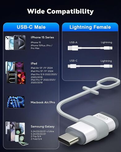 MoKo Lightning Female to USB C Male Adapter 4 Pack, USB-C to Lightning Adapter for iPhone 15 Pro Max Plus, iPad Air/Pro, iPhone to USB C Adapter Support Charging/Data Sync, NOT for Audio/OTG in Saudi Arabia
