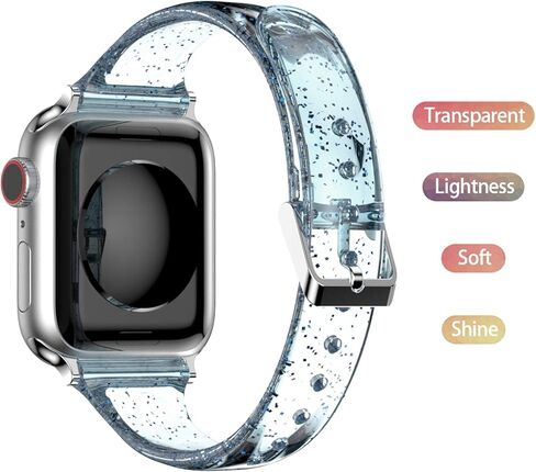 Compatible for Amazfit Bip 5 Band, Lamshaw 22mm Soft Silicone Glitter Clear Sport Strap Compatible with Amazfit Balance / Bip 5 / Cheetah Pro / Cheetah / GTR 47mm / GTR 2 / GTR 3 / GTR 3 Pro / GTR 4 / GTR 2e / Falcon / Stratos Smartwatch in Saudi Arabia