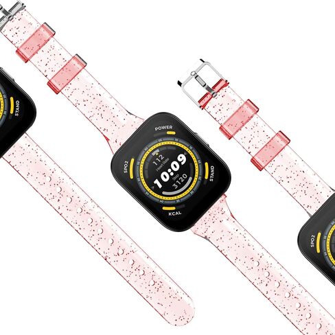 Compatible for Amazfit Bip 5 Band, Lamshaw 22mm Soft Silicone Glitter Clear Sport Strap Compatible with Amazfit Balance / Bip 5 / Cheetah Pro / Cheetah / GTR 47mm / GTR 2 / GTR 3 / GTR 3 Pro / GTR 4 / GTR 2e / Falcon / Stratos Smartwatch in Saudi Arabia