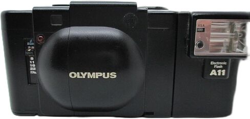 Olympus XA 35mm Film RangeFinder Camera with Flash Attached Olympus D-Zuiko 35mm f/3.5 lens and Flash Attachment (Renewed) in Saudi Arabia